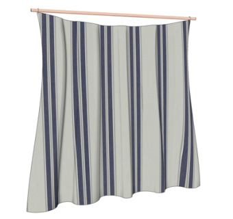 北欧布艺窗帘su模型