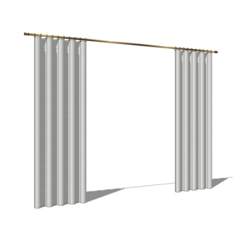 现代布艺窗帘su模型