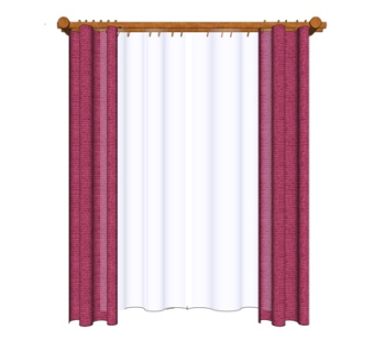 现代布艺窗帘su模型