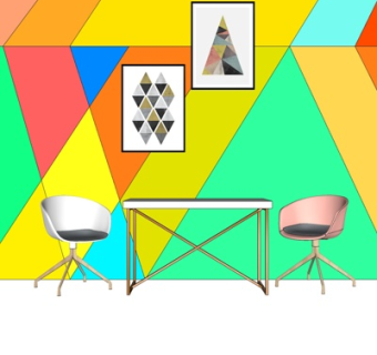 北欧实木休闲桌椅su模型