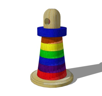 现代儿童积木玩具su模型