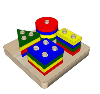现代儿童积木玩具su模型