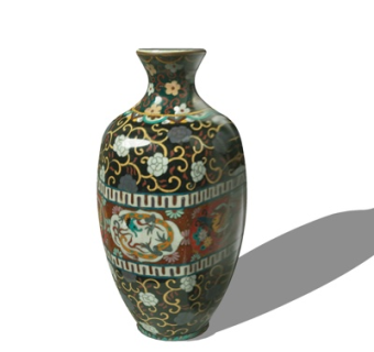 中式陶瓷花瓶su模型