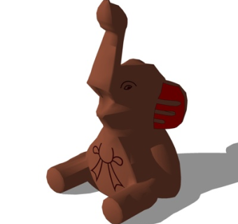 现代儿童小象玩具su模型