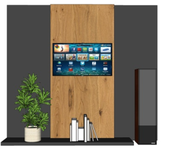 现代电视背景墙su模型