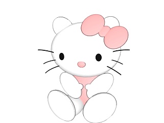 现代Hello Kitty儿童玩偶su模型