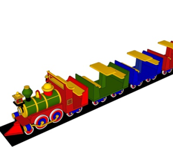 现代儿童火车玩具su模型