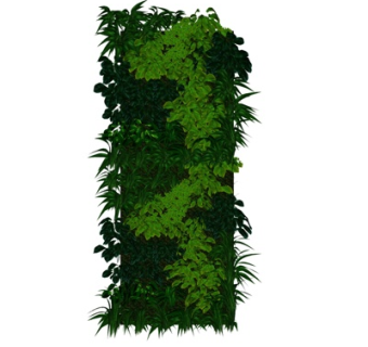 现代绿植背景墙su模型