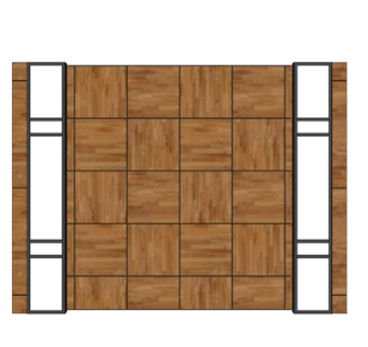 现代实木装饰柜su模型