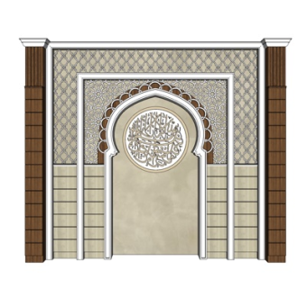 欧式庭院大门su模型