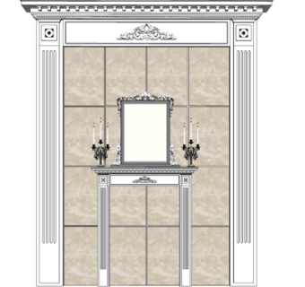 欧式雕花端景台su模型