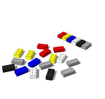 现代儿童积木玩具su模型