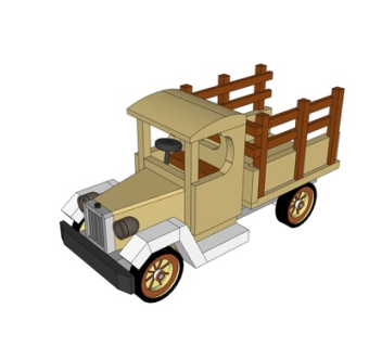 现代儿童玩具车su模型