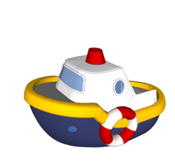 现代儿童玩具船su模型