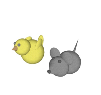 现代小黄鸭玩具su模型