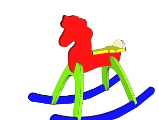 现代儿童木马椅su模型