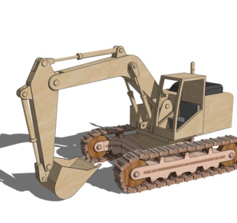 现代儿童挖掘机玩具su模型