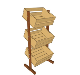 现代实木商展柜架su模型