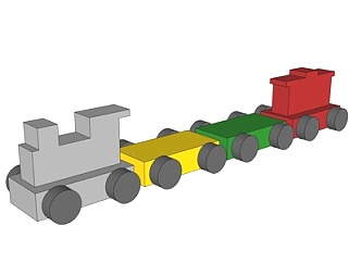 现代<em>儿童</em>火车玩具su模型