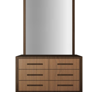 现代实木梳妆台su模型