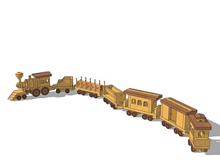 现代<em>儿童火车</em>玩具su模型