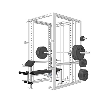 现代健身器材su模型