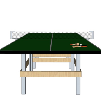 现代乒乓球台su模型