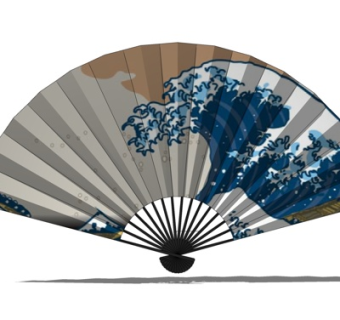 日式和风扇子su模型