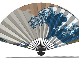 日式和风扇子su模型