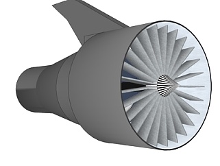 现代飞机引擎su模型