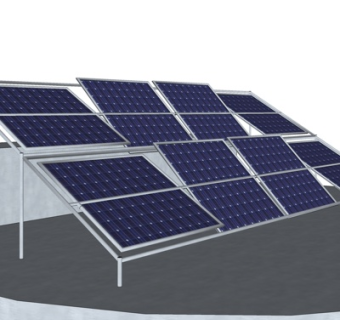 现代太阳能板su模型