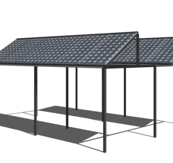 现代太阳能板su模型