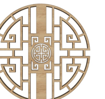 中式窗花su模型