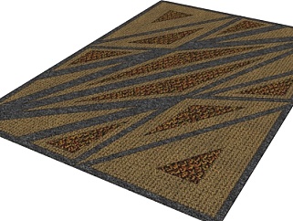 新中式地毯su模型