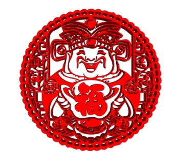 中式剪纸窗花su模型