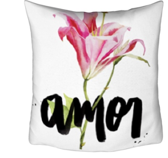 现代布艺花卉抱枕su模型