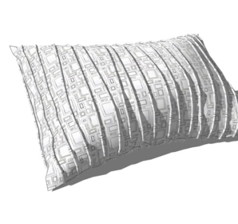 现代布艺白色抱枕su模型