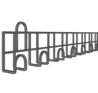 现代铁艺挂衣架su模型