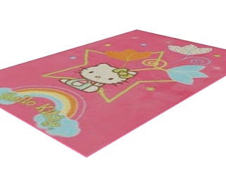 现代布艺KD猫地毯su模型