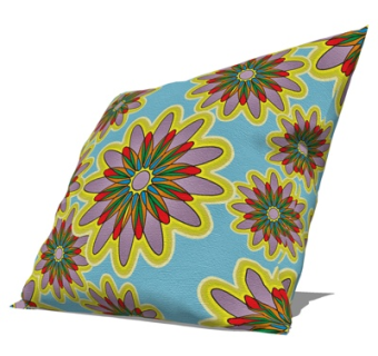 现代布艺菊花抱枕su模型