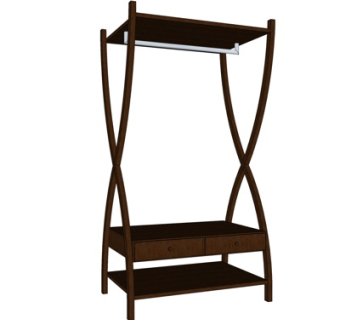 现代实木端景台su模型