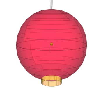 中式灯笼装饰灯su模型