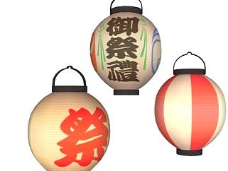 中式灯笼装饰灯su模型