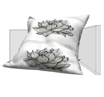 现代布艺白色抱枕su模型