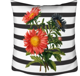 现代布艺花卉抱枕su模型