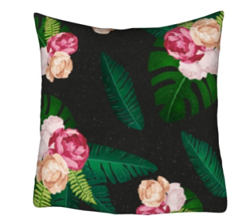 现代布艺花卉抱枕su模型