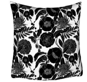 现代布艺花卉抱枕su模型