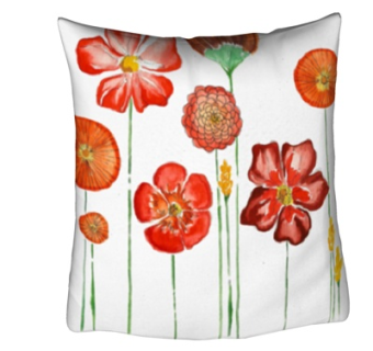 现代布艺花卉抱枕su模型