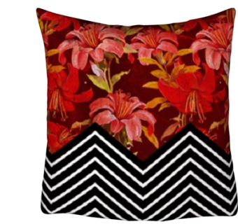 现代布艺花卉抱枕su模型