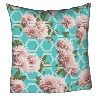 现代布艺花卉抱枕su模型